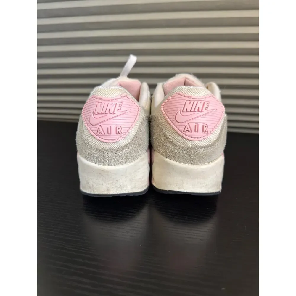 Nike Air Max 90 White Pink Sneakers Girls Size 6Y FN7489-100
